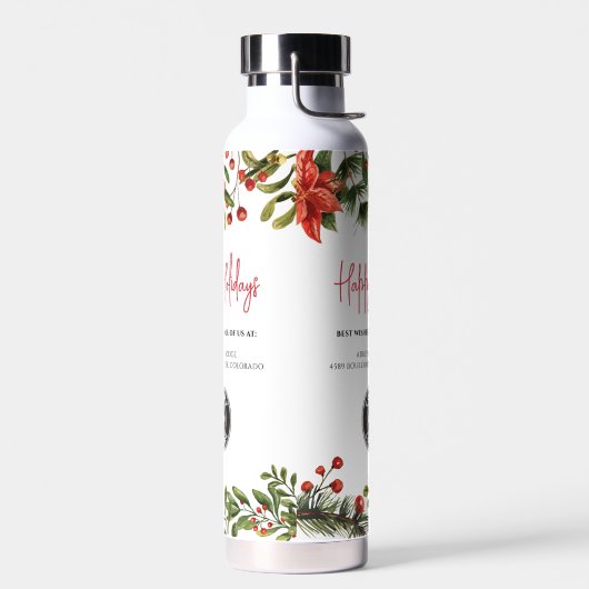 Voeg Bedrijfs Logo en de Feestdagen van het Adres  Waterfles (Links)