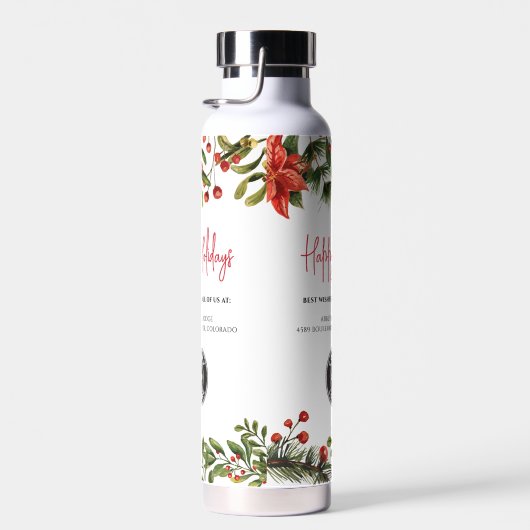 Voeg Bedrijfs Logo en de Feestdagen van het Adres  Waterfles (Rechts)