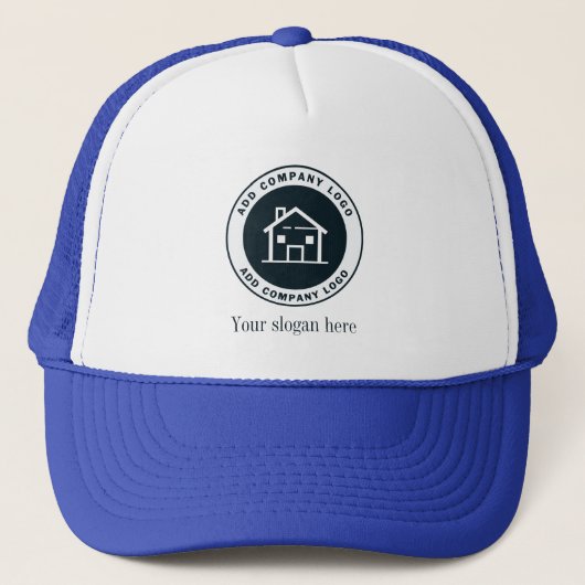 Voeg Bedrijfs Logo en Slogan Modern Merk toe Trucker Pet (Voorkant)