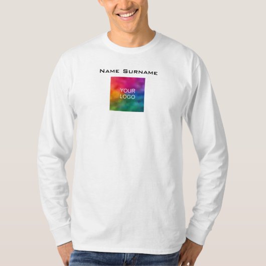 Voeg bedrijfskleding met dubbele Mannen en lange h T-shirt (Voorkant)