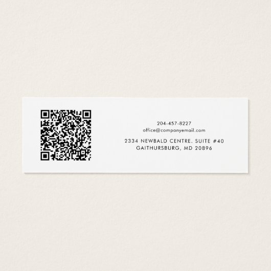 Voeg BedrijfsLogo en QR Code toe die de Kaart van (Achterkant)