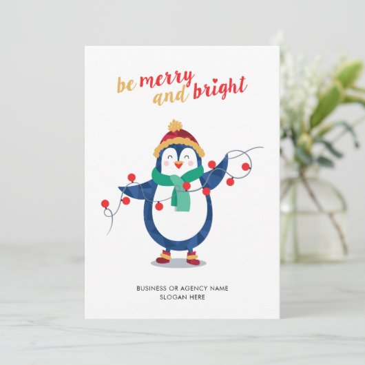 Voeg BedrijfsLogo toe Dank u Kerstmis Feestdagenkaart (Staand voorkant)