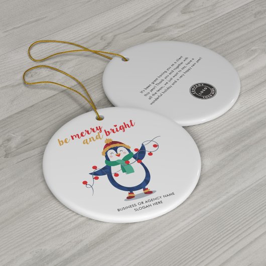 Voeg BedrijfsLogo toe Dank u Kerstmis Keramisch Ornament