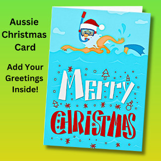 Voeg begroetingstekst Santa Beach Snorkelen Kerstm Kaart