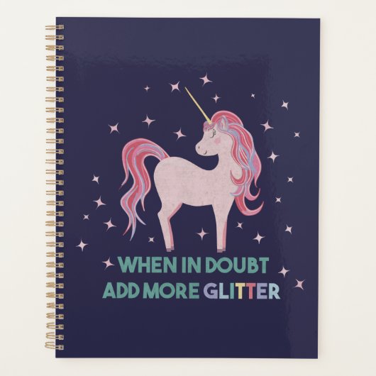 Voeg bij twijfel meer glitter toe - Unicorn Quote Planner (Voorkant)