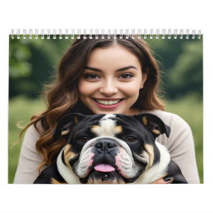 Voeg Bulldog Foto Personaliseer Aanpassen Toe Kalender
