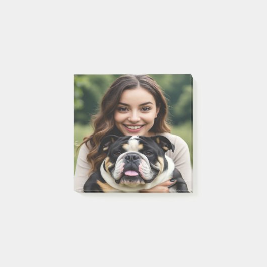 Voeg Bulldog Foto Personaliseer Aanpassen Toe Post-it® Notes (Voorkant)