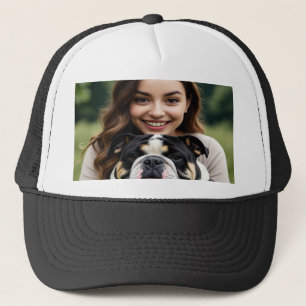 Voeg Bulldog Foto Personaliseer Aanpassen Toe Trucker Pet