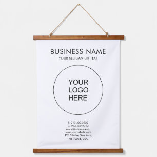 Voeg Business Company Logo Text aangepaste Sjabloo Hangend Wandkleed
