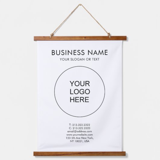 Voeg Business Company Logo Text aangepaste Sjabloo Hangend Wandkleed (Voorkant)