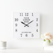 Voeg Business Logo Bedrijfsnaam Promotioneel toe Vierkante Klok (Huis)