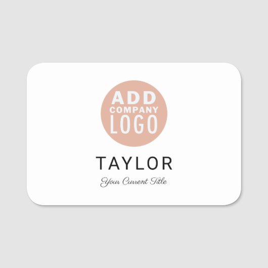 Voeg Business Logo Company Employees Custom toe Naamplaatje (Voorkant)