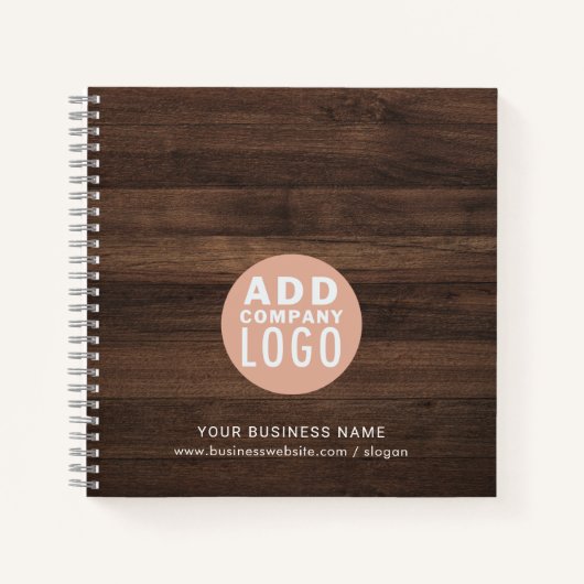 Voeg Business Logo Company medewerkers rustiek Notitieboek (Voorkant)