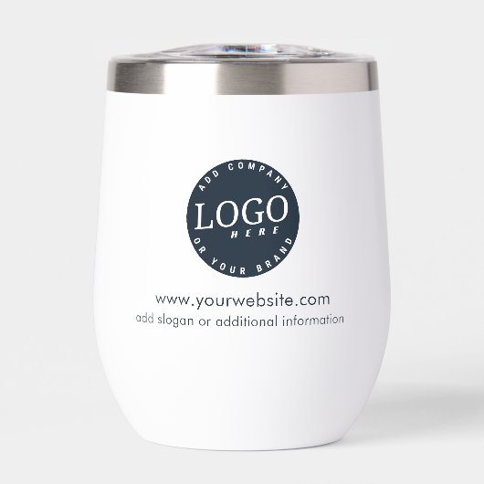 Voeg Business Logo Company Website Slogan Custom t (Voorkant)