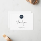 Voeg Business Logo en Company Website Dank u Notitiekaartje (Voorkant / Achterkant in situ)