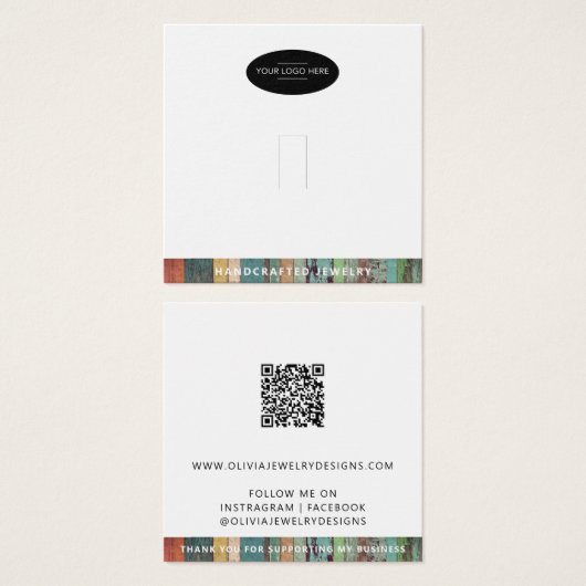 Voeg Business Logo en QR Code Ring Display Kaart (Voorkant /achterkant)