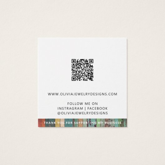 Voeg Business Logo en QR Code Ring Display Kaart (Achterkant)