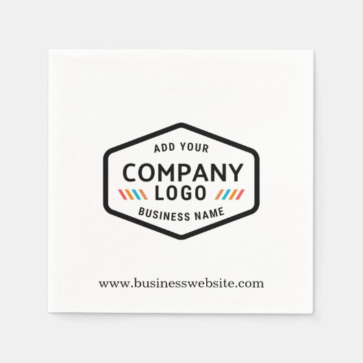 Voeg Business Logo en Website Custom Paper toe Servet (Voorkant)