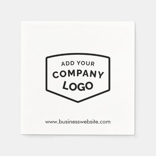 Voeg Business Logo en Website Modern Paper toe Servet (Voorkant)