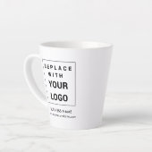 Voeg Business Logo Minimalist Website Custom toe Latte Mok (Linkerhoek)