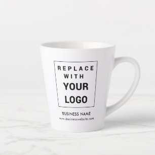 Voeg Business Logo Minimalist Website Custom toe Latte Mok
