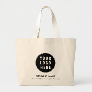 Voeg Business Logo Minimalistisch Bedrijf Promotio Grote Tote Bag