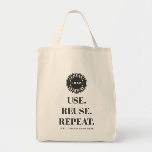 Voeg Business Logo Slogan en Bedrijfsnaam Custom t Tote Bag (Voorkant)