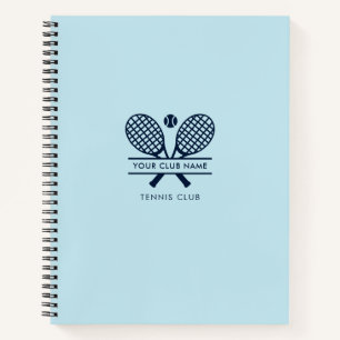 Voeg Club Naam Tennis Team Navy Blauwe Logo Toe Notitieboek
