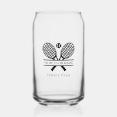 Voeg clubnaam Tennis Team Logo toe Blikvorm Glas (Voorkant)