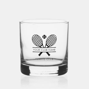 Voeg clubnaam Tennis Team Logo toe Whisky Glas