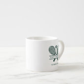 Voeg clubnaam toe Groen Logo Tennis Team Custom Espresso Kop (Voorkant rechts)