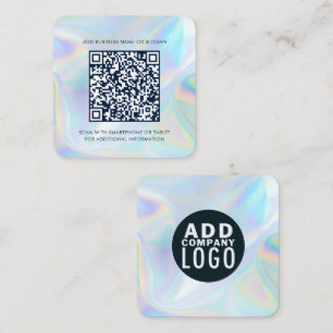Voeg Corporate Logo en QR Code Holographic toe Vierkante Visitekaartje