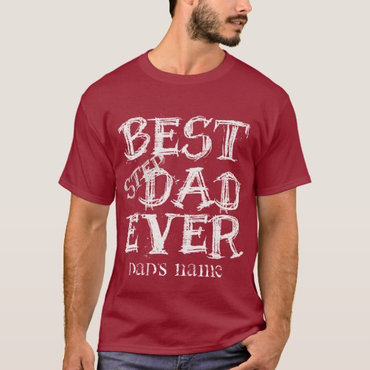 Voeg DAD's NAAM CHALKBOARD BESTE STAP DAD OOIT toe T-shirt (Voorkant)