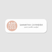 Voeg de Aangepaste BedrijfsNaam van de Werknemer v Naamplaatje (Voorkant)