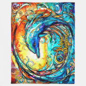 Voeg de Abstracte Dolfijnen van de NaamTekst toe d Fleece Deken (Voorkant)