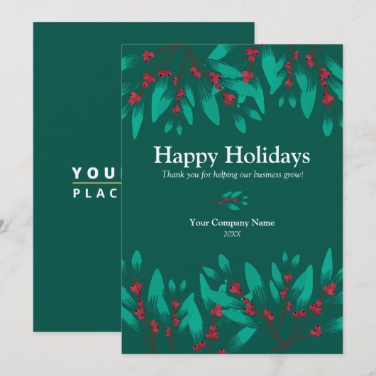 Voeg de BedrijfsBedrijfsKaart van de Vakantie van  Feestdagenkaart (Voorkant / Achterkant)