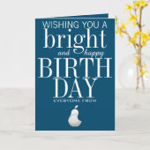 Voeg de blauwe Kaart van de Birthday van uw Logo w (Gele Bloem)