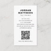 Voeg de code QR en douanemoderne logo toe Visitekaartje (Voorkant)