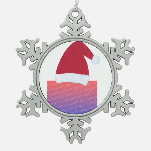 Voeg de Foto Gepersonaliseerde Versieringen van de Tin Sneeuwvlok Ornament (Voorkant)