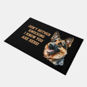 Voeg de Foto van de Dog uit geeft Tekst niet knock Deurmat (Schuin)