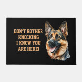 Voeg de Foto van de Dog uit geeft Tekst niet knock Deurmat (Voorkant)