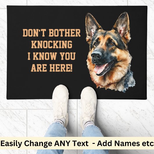 Voeg de Foto van de Dog uit geeft Tekst niet knock Deurmat