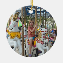 Voeg de foto van uw kind toe aan deze kerst keramisch ornament