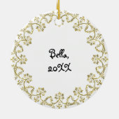 Voeg de foto van uw kind toe aan deze kerst keramisch ornament (Achterkant)