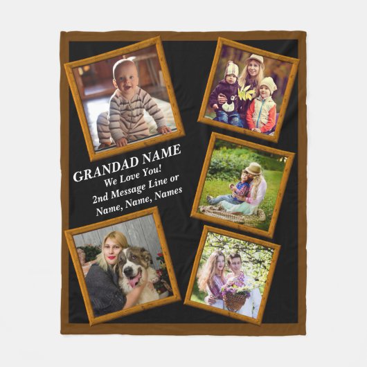 Voeg de Foto's van de de Naam van grootvader voor  Fleece Deken (Voorkant)