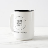 Voeg de Gematigde Eenvoudige Sjabloon van de Tekst Tweekleurige Koffiemok (Voorkant links)