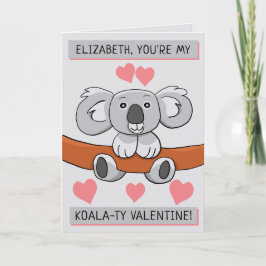 Voeg de Groet van de Valentijn van Cute Koala-ty t Kaart