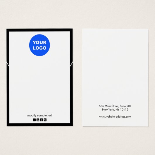 Voeg de houder van de trombocytendisplay Logo toe Visitekaartje (Voorkant /achterkant)