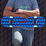 Voeg de Initialen van de Naam toe, Blauwe Woven Ha Persoonlijk Skateboard<br><div class="desc">Voeg om het even welke naam of initialen toe u op dit geweldige ontwerp wilt - zie mijn opslag voor veel meer gepersonaliseerde skateboard design en Skateboard T-Shirts,  Hoodies,  Backpacks,  Blankets en meer.</div>