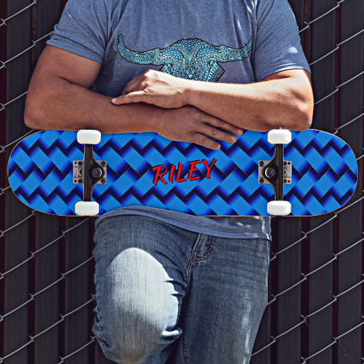 Voeg de Initialen van de Naam toe, Blauwe Woven Ha Persoonlijk Skateboard